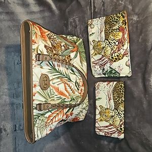 Ferragamo Tote, Make-Up and Cosmetic Bag. Jungle Animal Print $800.00